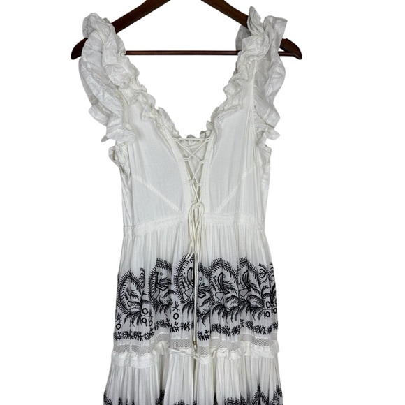 Ulla Johnson White and Black Maxi Juliette Dress SZ (6) - Picture 12 of 15